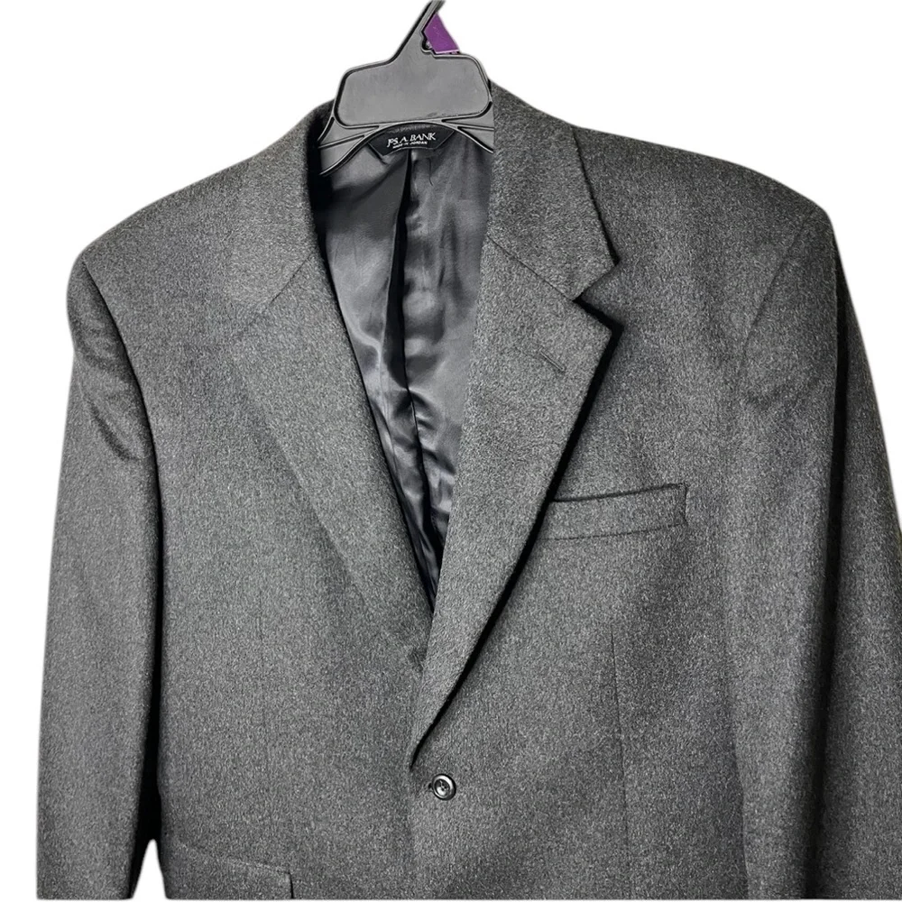 Jos A Bank Blazer Men’s 44R Gray 2 Button 100% Cashmere 2b Sport Coat Suit